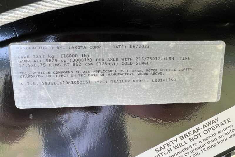 2024 Lakota Charger LE81413SR Stock Trailer with 13′ Short Wall - Image 7