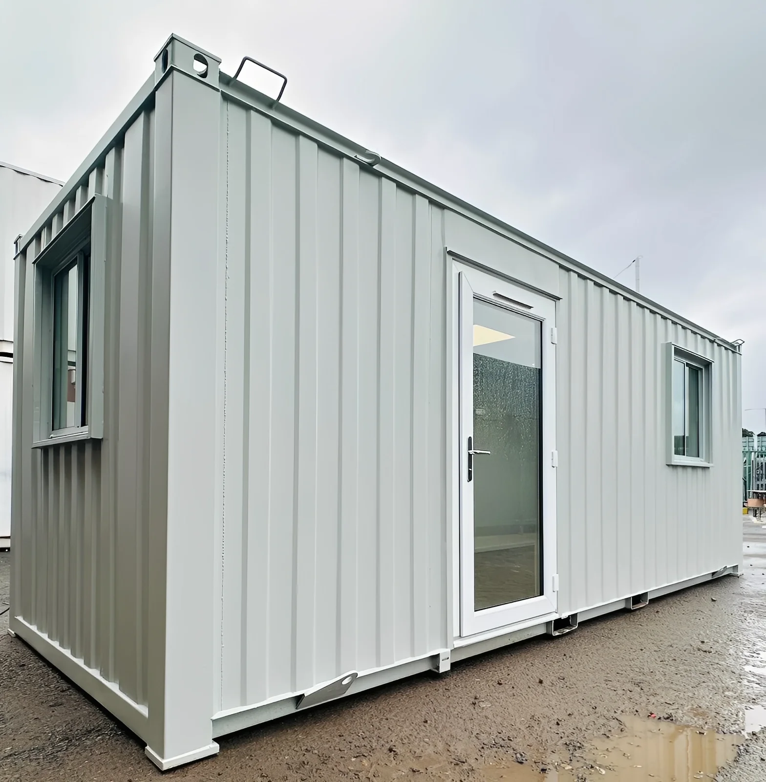 21ft x 8ft Custom Office Cabin – Refurbished Portable Building with A/C & Glazed Door - Image 2