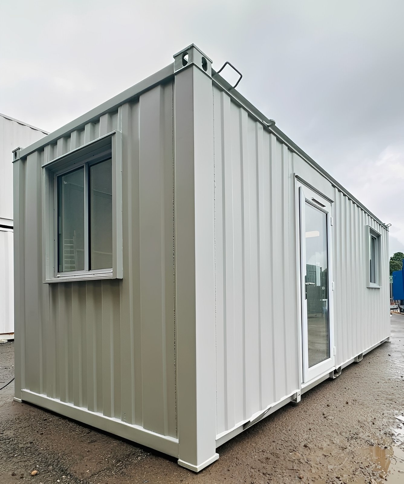 21ft x 8ft Custom Office Cabin – Refurbished Portable Building with A/C & Glazed Door - Image 10