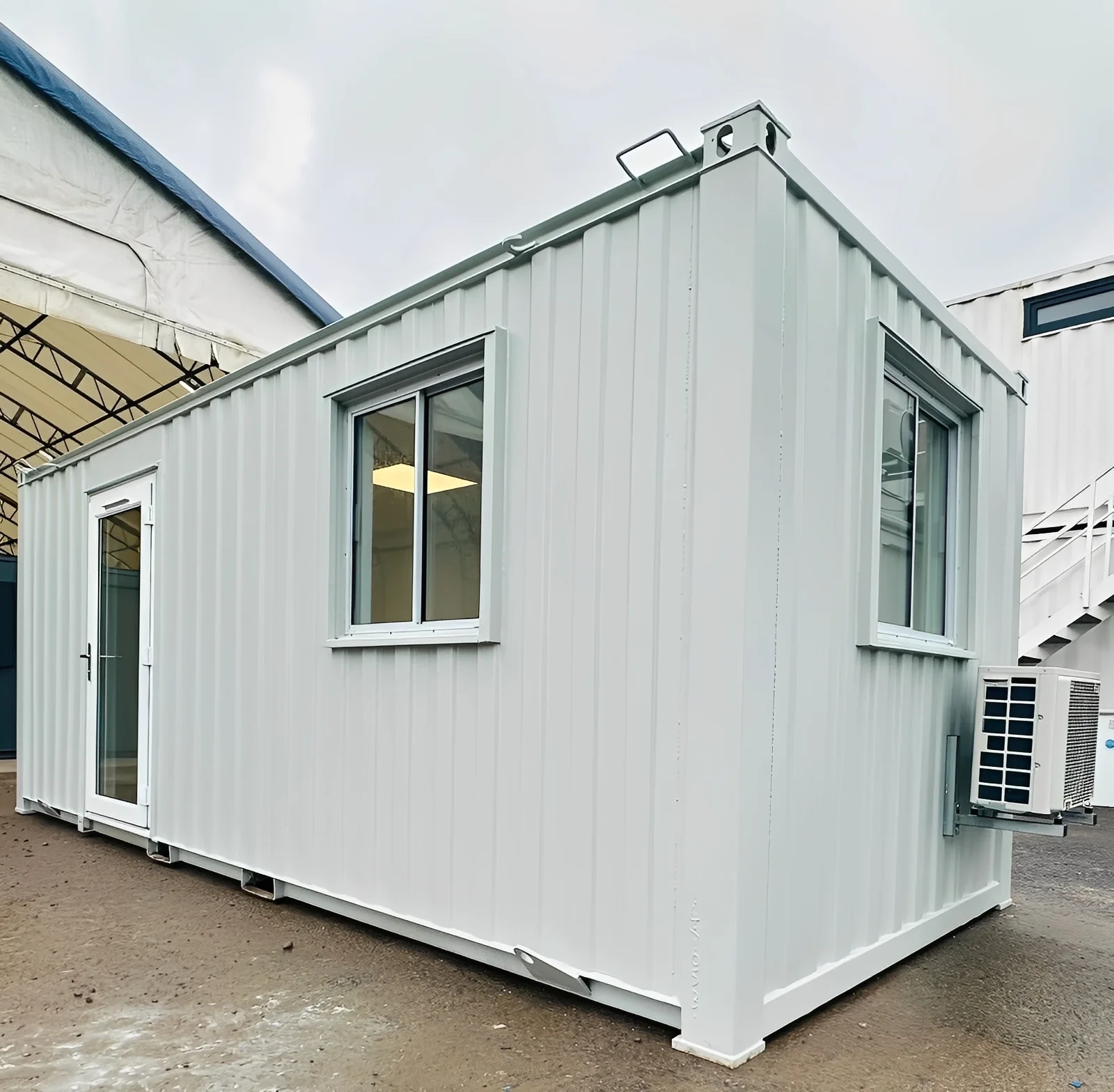 21ft x 8ft Custom Office Cabin – Refurbished Portable Building with A/C & Glazed Door