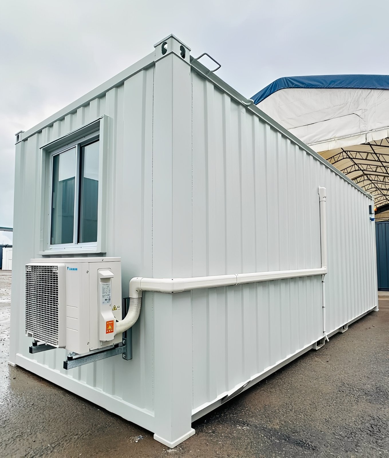 21ft x 8ft Custom Office Cabin – Refurbished Portable Building with A/C & Glazed Door - Image 6