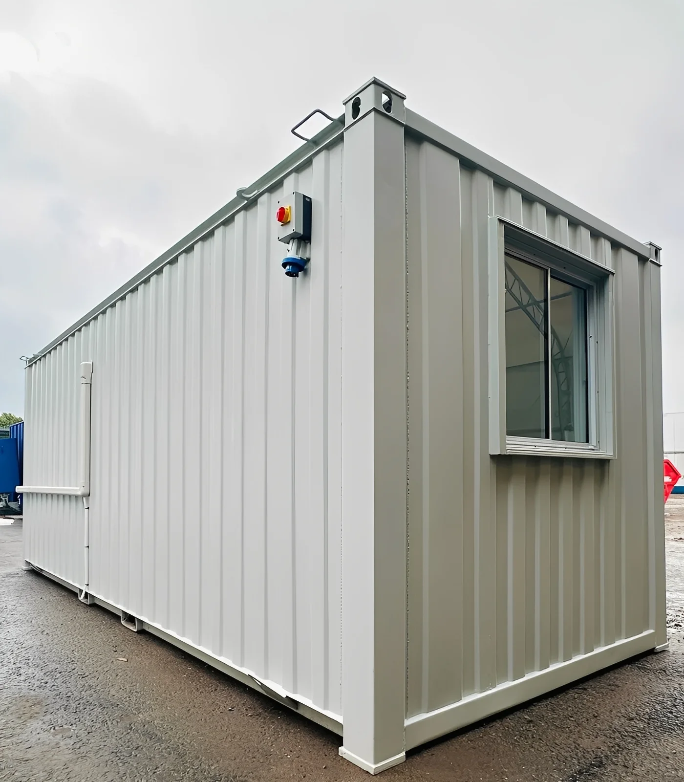 21ft x 8ft Custom Office Cabin – Refurbished Portable Building with A/C & Glazed Door - Image 11