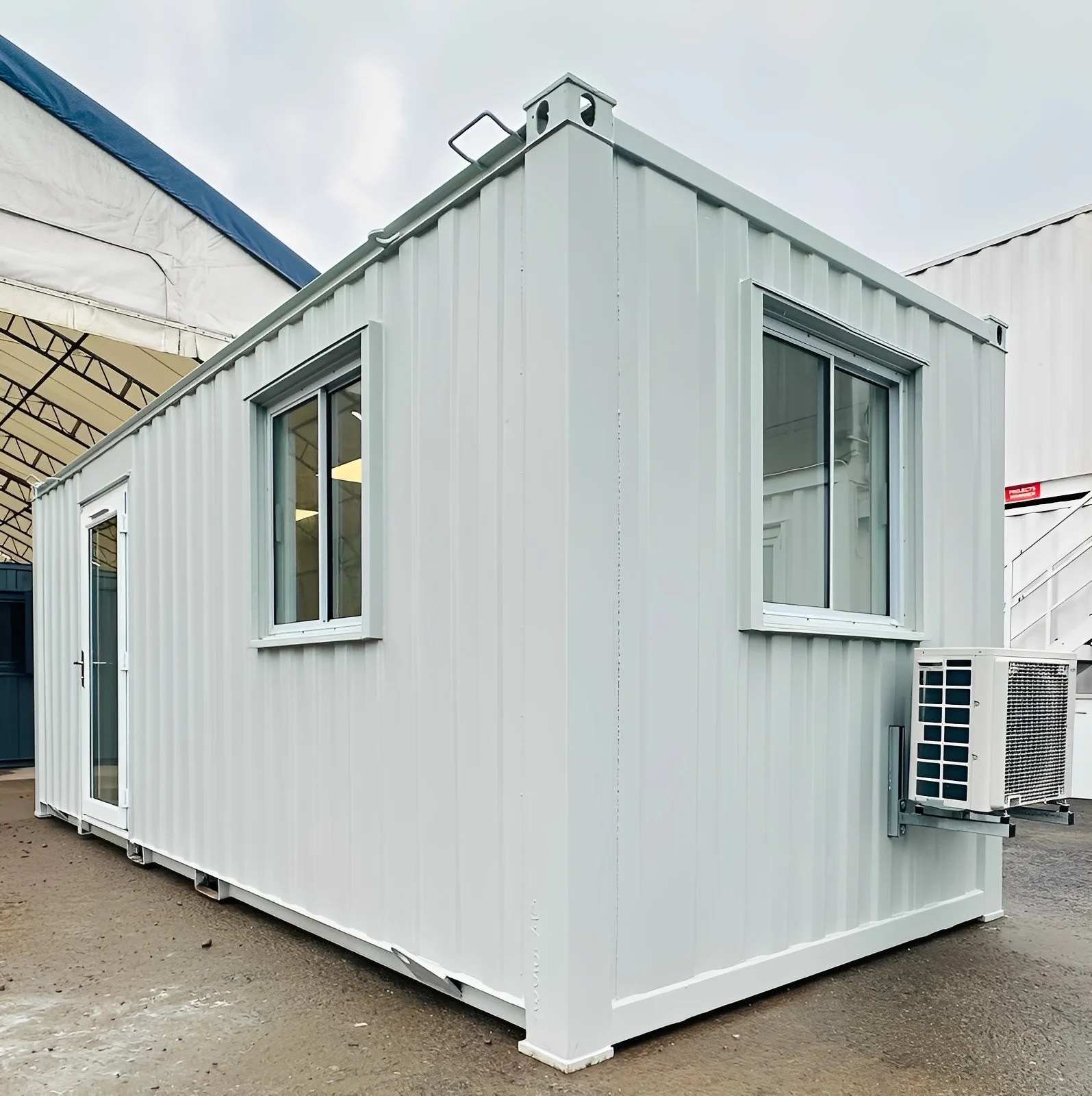 21ft x 8ft Custom Office Cabin – Refurbished Portable Building with A/C & Glazed Door - Image 8