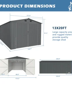 Alternative view of Metal Storage Shed 13×20